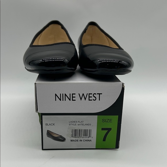 Nine West Black Patent Flats Vegan Women’s Shoes Size 7 NWB - Picture 10 of 10